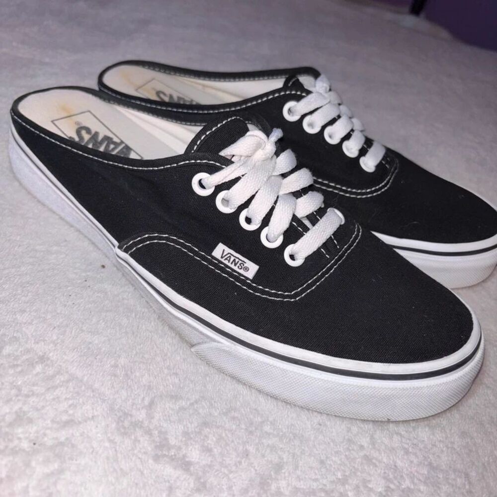 Vans Classic Slip On Canvas Mule Sneakers Backless Gorpcore Skater size 9.5